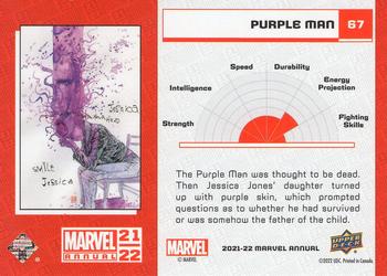 2021-22 Upper Deck Marvel Annual - Silver Sparkle #67 Purple Man Back
