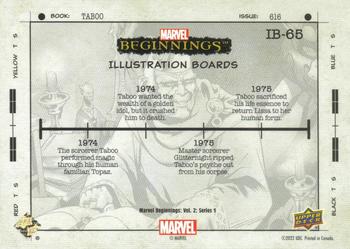 2022 Upper Deck Marvel Beginnings Volume 2, Series 1 - Illustration Boards #IB-65 Taboo Back