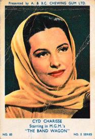 1953 A&BC Film Stars Series 2 #83 Cyd Charisse Front