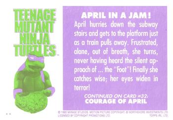 1990 Topps Ireland Ltd Teenage Mutant Ninja Turtles: The Movie #31 April in a Jam! Back