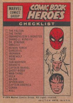 1974 Topps Comic Book Heroes Stickers Test Issue (T-34) - Fantastic Four Puzzle / Checklists #NNO Fantastic Four (Top Center) Back