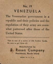 1932 E. Rosen Soldiers #19 Venezuela Back