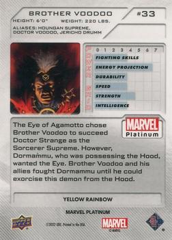 2023 Upper Deck Marvel Platinum - Yellow Rainbow #33 Brother Voodoo Back