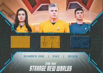 2023 Rittenhouse Star Trek Strange New Worlds Season One - Triple Relics #TRC01 Captain Pike / Number One / Spock Front
