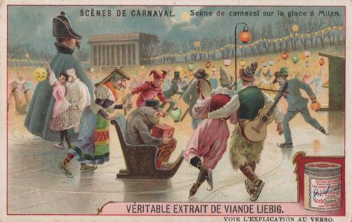 1910 Liebig Scenes de carnaval (Carnival Scenes) (French Text) (F985, S986) #NNO Scene de carnaval sur la glace a Milan Front