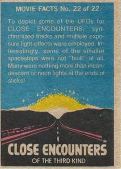 1978 Scanlens Close Encounters of the Third Kind #23 Aliens in the eyes of innocence Back