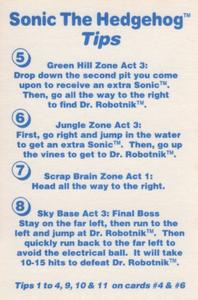 1994 Amurol Sega Game Gear Sonic the Hedgehog Tips #5 Sonic the Hedgehog Back