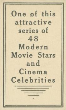 1934 Teofani Modern Movie Stars & Cinema Celebrities #NNO Sue Carol Back