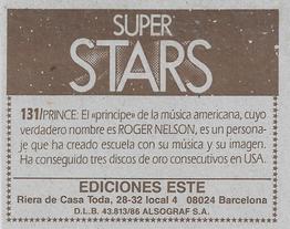 1986 Ediciones Estadio Super Stars Stickers #131 Prince Back