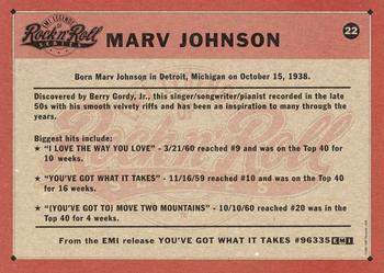 1991 EMI Legends of Rock & Roll #22 Marv Johnson Back