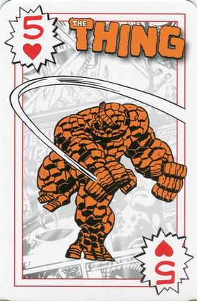 2012 Universal Studios Marvel Comics Playing Cards #5♥ Thing Front