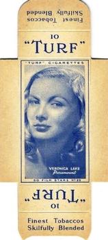1947 Turf Film Stars - Uncut Singles #39 Veronica Lake Front