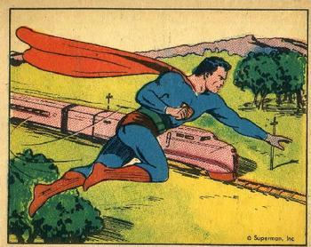 1984 WTW 1941 Gum Inc. Superman (R145) (Reprint) #7 The Averted Train Wreck Front
