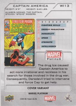 2023 Upper Deck Marvel Platinum - Cover Variant #WI13 Captain America Back