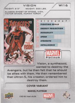 2023 Upper Deck Marvel Platinum - Cover Variant #WI16 Vision Back