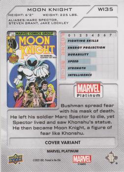 2023 Upper Deck Marvel Platinum - Cover Variant #WI35 Moon Knight Back