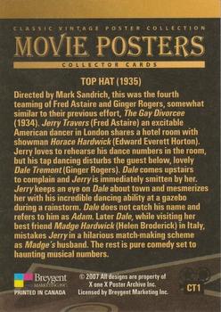 2007 Breygent Classic Movie Posters - Top Hat #CT1 Fred Astaire/Ginger Rogers Back