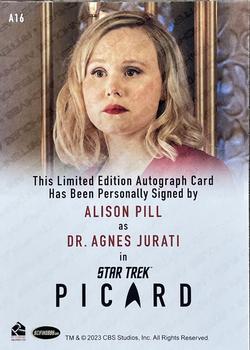 2024 Rittenhouse Star Trek: Picard Seasons 2 & 3 - Autographs Full Bleed #A16 Alison Pill / Dr. Agnes Jurati Back