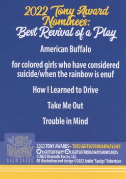 2022 The Lights of Broadway Tony Moments - Tony Award Nominees #NNO Best Revival of a Play Back