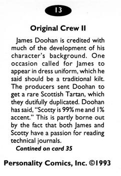 1992 Personality Comics Original Crew II #13 James Doohan Back