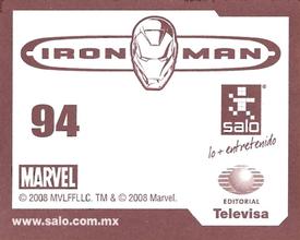 2008 Salo Marvel Iron Man Pelicula Album De Estampas #94 Estampa Normale 94 Back