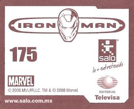 2008 Salo Marvel Iron Man Pelicula Album De Estampas #175 Estampa Laminas Hasbro 175 Back
