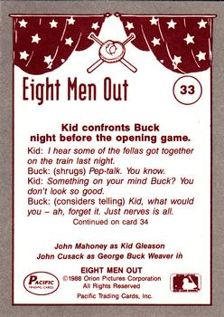 1988 Pacific Eight Men Out #33 Buck Can't Sleep Back