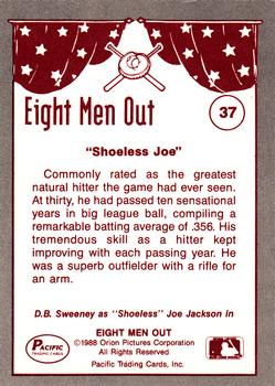 1988 Pacific Eight Men Out #37 Shoeless Joe Jackson Back