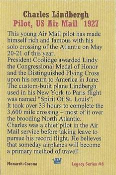 2007 Monarch Corona Legacy Series #8 Charles Lindbergh Back