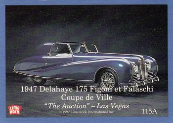 1991-92 Lime Rock Dream Machines #115A / 115B 1947 Delahaye 175 Figoni et Falaschi Coupe de Ville / 1953 Chrysler 