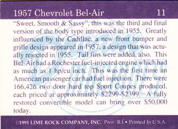 1991-92 Lime Rock Dream Machines #11 1957 Chevrolet Bel-Air Back