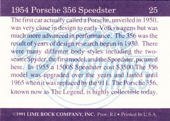 1991-92 Lime Rock Dream Machines #25 1954 Porsche 356 Speedster Back