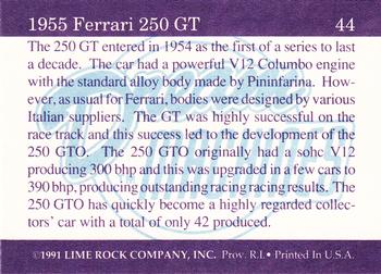 1991-92 Lime Rock Dream Machines #44 1955 Ferrari 250 GT Back