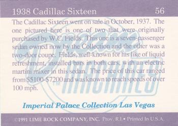 1991-92 Lime Rock Dream Machines #56 1938 Cadillac Sixteen Back