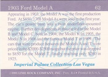 1991-92 Lime Rock Dream Machines #62 1903 Ford Model A Back