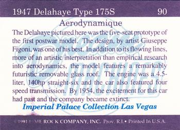 1991-92 Lime Rock Dream Machines #90 1947 Delahaye Type 175S Aerodynamique Back