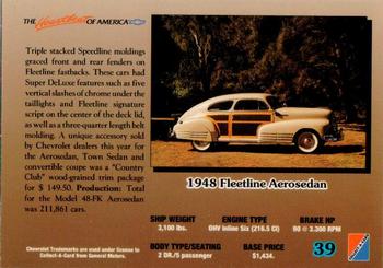1992 Collect-A-Card Chevy #39 '48 Fleetline Aerosedan Back