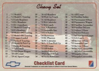 1992 Collect-A-Card Chevy #100 Checklist Card Front