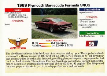 1992 Collect-A-Card Muscle Cars #95 1969 Plymouth Barracuda Formula 340S Back