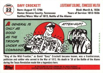2009 Topps American Heritage #22 Davy Crockett Back