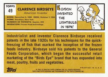 2009 Topps American Heritage #49 Clarence Birdseye Back