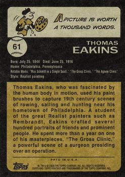 2009 Topps American Heritage #61 Thomas Eakins Back