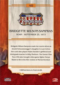 2009 Donruss Americana #40 Bridgette Wilson-Sampras Back