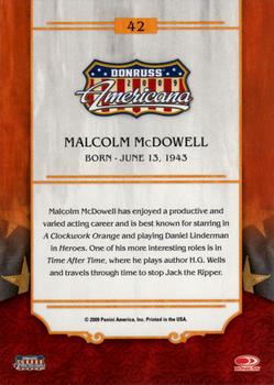 2009 Donruss Americana #42 Malcolm McDowell Back