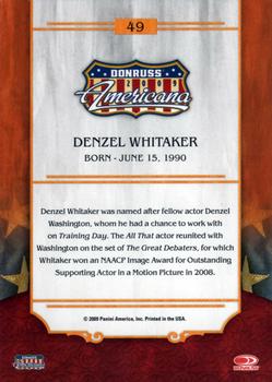 2009 Donruss Americana #49 Denzel Whitaker Back