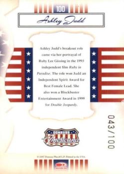 2007 Donruss Americana - Gold Proofs Retail #100 Ashley Judd Back