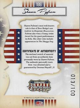 2008 Donruss Americana II - Stars Material Silver Proofs #186 Shawn Pyfrom Back