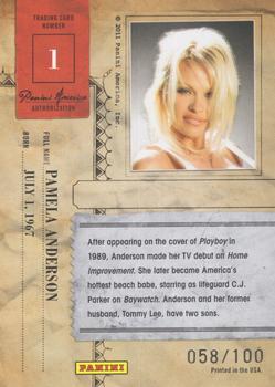 2011 Panini Americana - Silver Proofs #1 Pamela Anderson Back