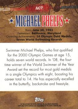 2009 Topps American Heritage - American Celebrities #AC7 Michael Phelps Back
