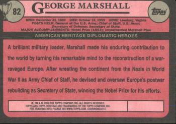 2009 Topps American Heritage Heroes #82 George Marshall Back